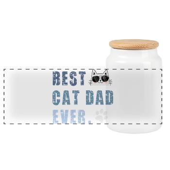 Chat Chats - Boîte à biscuits avec couvercle en bois - blanc - Devant