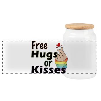 csd, free hugs, kisses, lgbt - Panorama Keksdose mit Holzdeckel - Weiß - Vorne