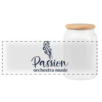 PASSION orchestra musik - Panorama Keksdose mit Holzdeckel - Weiß - Vorne