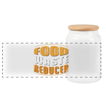 FOOD WASTE REDUCER - Panorama Keksdose mit Holzdeckel - Weiß - Vorne