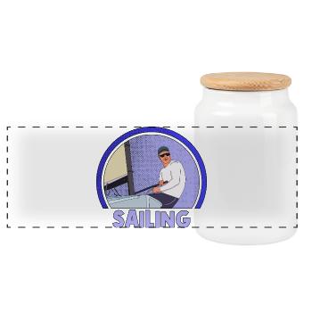 navigation - Boîte à biscuits avec couvercle en bois - blanc - Devant