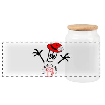 , Garçons , Bande dessinée - Boîte à biscuits avec couvercle en bois - blanc - Devant