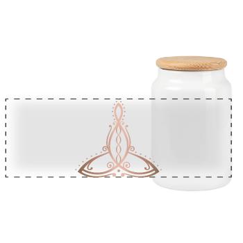 Celtic Motherhood Symbol Mother with four children - Panoramic Cookie Jar with Wooden Lid - white - Front