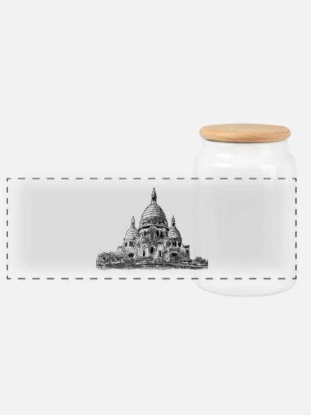 Sacré-Cœur de Montmartre - Panorama Keksdose mit Holzdeckel - Weiß
