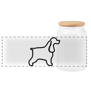 Plan cocker anglais - Boîte à biscuits avec couvercle en bois - blanc - Devant