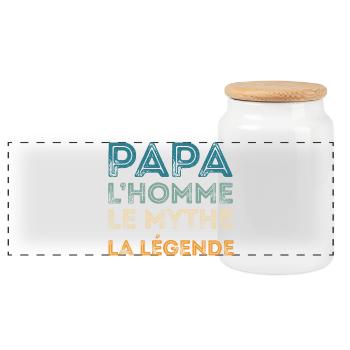 Papa Homme Mythe Légende - Boîte à biscuits avec couvercle en bois - blanc - Devant