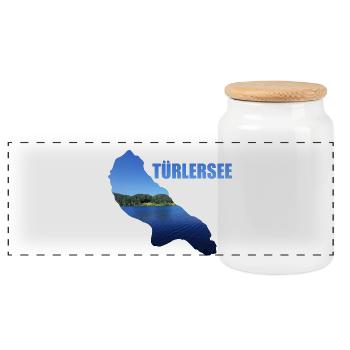 Türlersee, Tourismus, Schweiz, Natur - Panorama Keksdose mit Holzdeckel - Weiß - Vorne