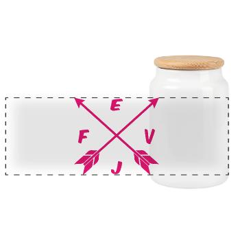 Cross T Shirt Frau Personalisierter JUNGGESELLENABSCHIED - Panorama Keksdose mit Holzdeckel - Weiß - Vorne