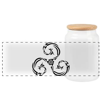 Triskèle Tribal avec Triskelion Souvenir Bretagne - Boîte à biscuits avec couvercle en bois - blanc - Devant