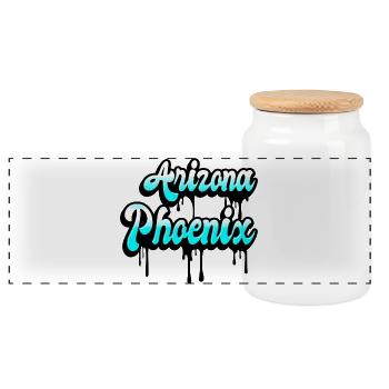 Phoenix Arizona Design - Panorama Keksdose mit Holzdeckel - Weiß - Vorne