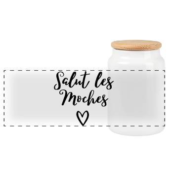 meilleure copine, meilleure amie, meilleure maman - Boîte à biscuits avec couvercle en bois - blanc - Devant