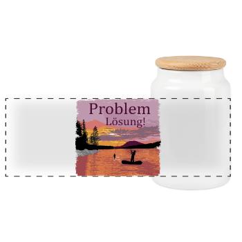 Problem Lösung Angeln - Panorama Keksdose mit Holzdeckel - Weiß - Vorne