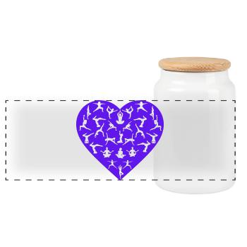 Yoga Pose Love - Vêtements de yoga - Boîte à biscuits avec couvercle en bois - blanc - Devant