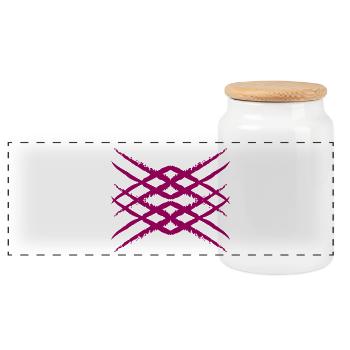 Art - timeless Design | Diamond Art | Cross pattern - Panoramic Cookie Jar with Wooden Lid - white - Front