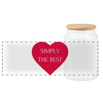 Simply the Best - Panoramic Cookie Jar with Wooden Lid - white - Front