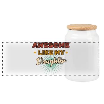 Awesome like my Daughter Vintage - Panorama Keksdose mit Holzdeckel - Weiß - Vorne