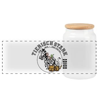 Team-beastly strong - Panoramic Cookie Jar with Wooden Lid - white - Front