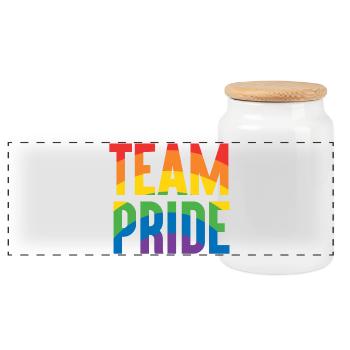 Mois de la fierté LGBT - Fierté d’équipe - Boîte à biscuits avec couvercle en bois - blanc - Devant