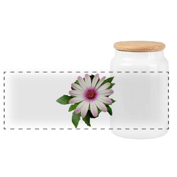 FLEUR DE PANIER DE CAPE VIOLETTE ET BLANCHE - Boîte à biscuits avec couvercle en bois - blanc - Devant