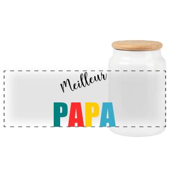 NOËL. ANNEE. ANNIVERSAIRE. RETRAITE. PAPA. MAMAM. - Boîte à biscuits avec couvercle en bois - blanc - Devant