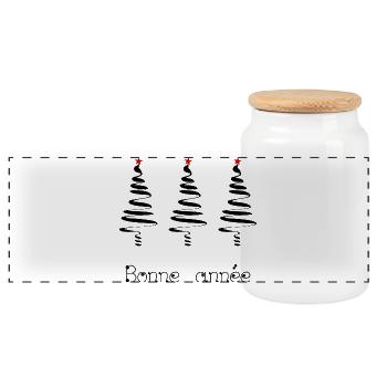 NOËL. ANNEE. ANNIVERSAIRE. RETRAITE. FÊTE DES PERE - Boîte à biscuits avec couvercle en bois - blanc - Devant