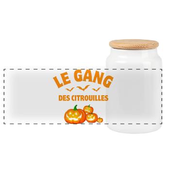 halloween, citrouille, citrouilles - Boîte à biscuits avec couvercle en bois - blanc - Devant
