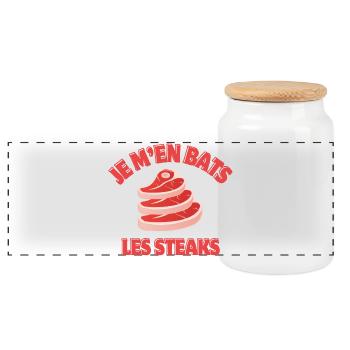 je m'en fiche, je m'en fou, rien à battre - Boîte à biscuits avec couvercle en bois - blanc - Devant