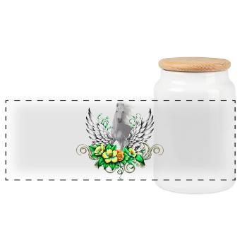Welcome to the magical world of the Unicorn - Panoramic Cookie Jar with Wooden Lid - white - Front