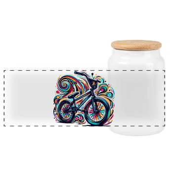 Bmx Fahrrad Retro - BMX Vintage Design - Panorama Keksdose mit Holzdeckel - Weiß - Vorne