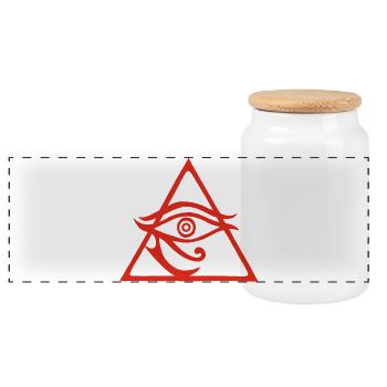 The Red Pyramid of the God Horus - Panoramic Cookie Jar with Wooden Lid - white - Front