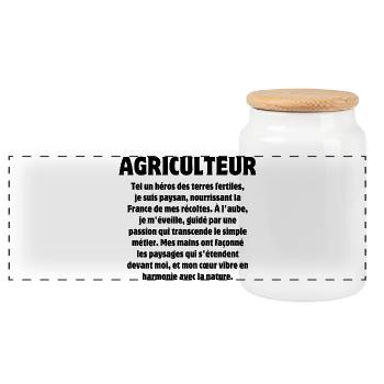 agriculteur, agriculture, paysage - Boîte à biscuits avec couvercle en bois - blanc - Devant