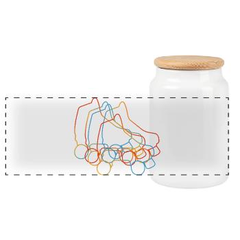 Patins à roulettes rétro - Boîte à biscuits avec couvercle en bois - blanc - Devant