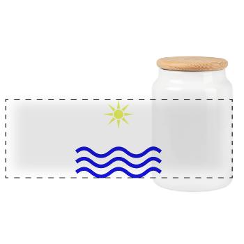 MYKONOS-GRÈCE Eau Solaire - Boîte à biscuits avec couvercle en bois - blanc - Devant