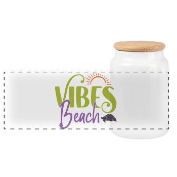 Beach Vibes - Panoramic Cookie Jar with Wooden Lid - white - Front