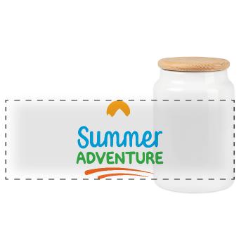 Summer Adventure - Panoramic Cookie Jar with Wooden Lid - white - Front