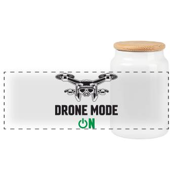 Mode drone activé - Boîte à biscuits avec couvercle en bois - blanc - Devant