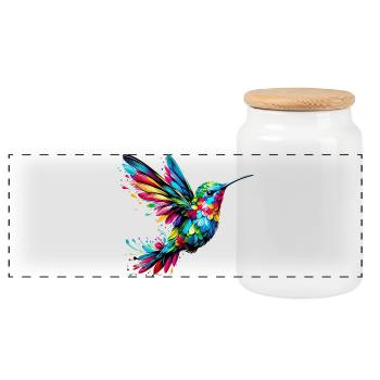 Colibri - Boîte à biscuits avec couvercle en bois - blanc - Devant