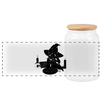 Magie noire - Boîte à biscuits avec couvercle en bois - blanc - Devant