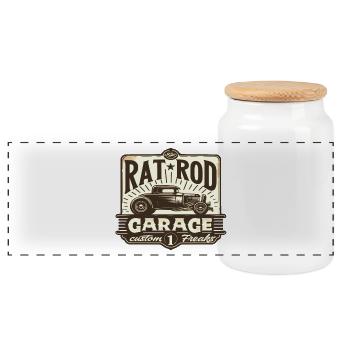 Chemise Ratsking Ratlook – Style rustique personnalisé - Boîte à biscuits avec couvercle en bois - blanc - Devant