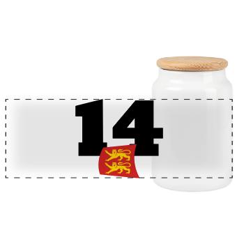 Normandie - Calvados - France - Boîte à biscuits avec couvercle en bois - blanc - Devant