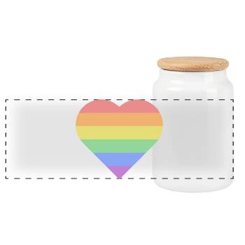 Cœur de la fierté Arc-en-ciel - Boîte à biscuits avec couvercle en bois - blanc - Devant