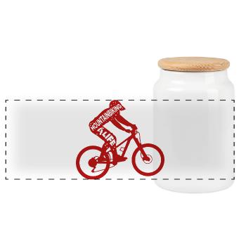 Motivation VTT - Boîte à biscuits avec couvercle en bois - blanc - Devant