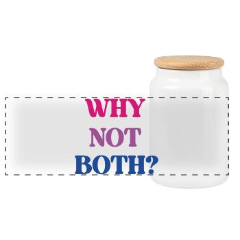 LGBT Pride Month - Bisexual Pride - Why Not Both? - Panoramic Cookie Jar with Wooden Lid - white - Front