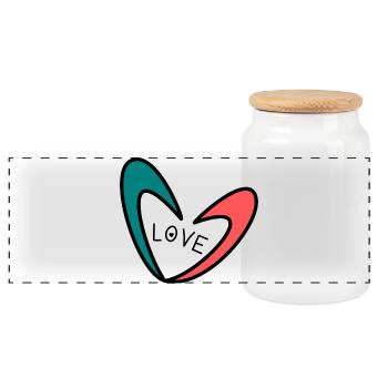 LOVE. CŒUR. CŒURS. COEUR. FÊTE DES PERES - Boîte à biscuits avec couvercle en bois - blanc - Devant