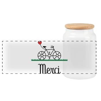 DAD. GRANDPA. FATHER'S DAY. MISTRESS. MASTER. TEACHER - Panoramic Cookie Jar with Wooden Lid - white - Front