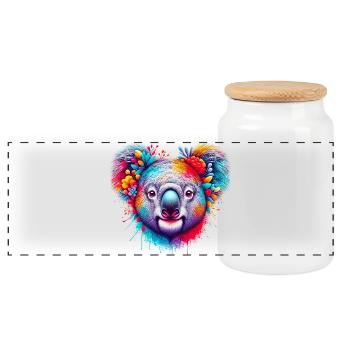 Koala - Boîte à biscuits avec couvercle en bois - blanc - Devant