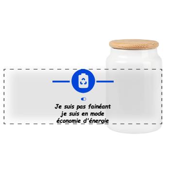 Mode économie d'énergie - Boîte à biscuits avec couvercle en bois - blanc - Devant