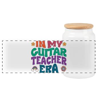 in my guitar teacher era - Panorama Keksdose mit Holzdeckel - Weiß - Vorne