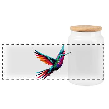 Kolibri - Panorama Keksdose mit Holzdeckel - Weiß - Vorne