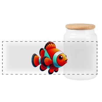 Clownfisch - Panorama Keksdose mit Holzdeckel - Weiß - Vorne